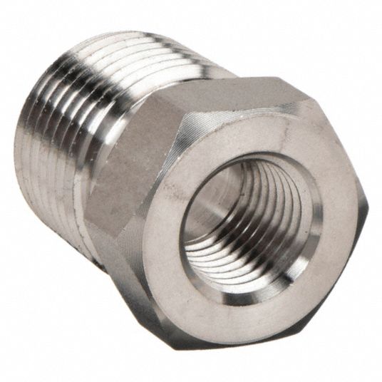 Pipe Reducer: 3/4 x 1/2 Fitting, 316 Stainless Steel