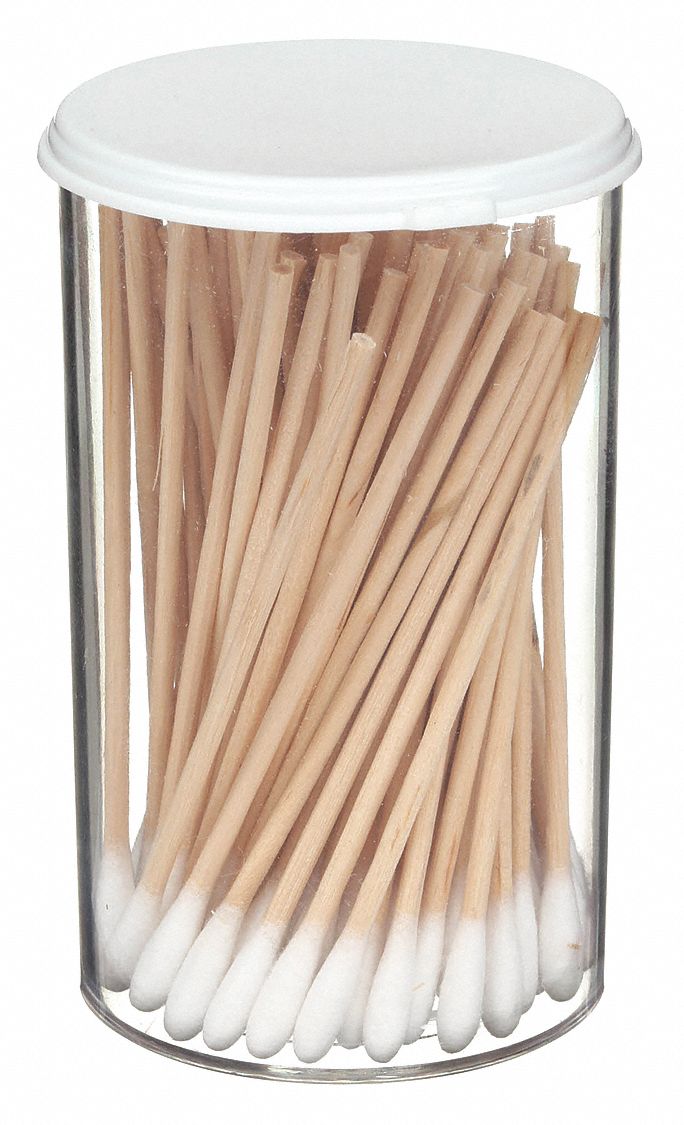 HONEYWELL, 3 in Lg, Wood, Cotton Tip Swab 14N20512803VI Grainger