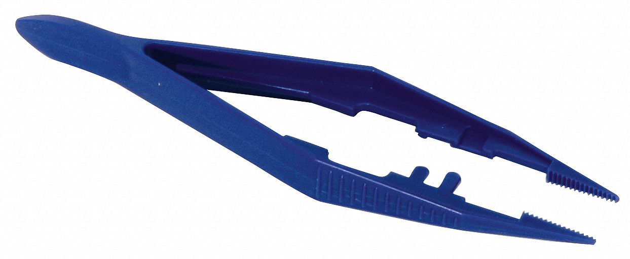 Tweezers 4 1 4 In Length Plastic Blue Grainger   14N217 AS01