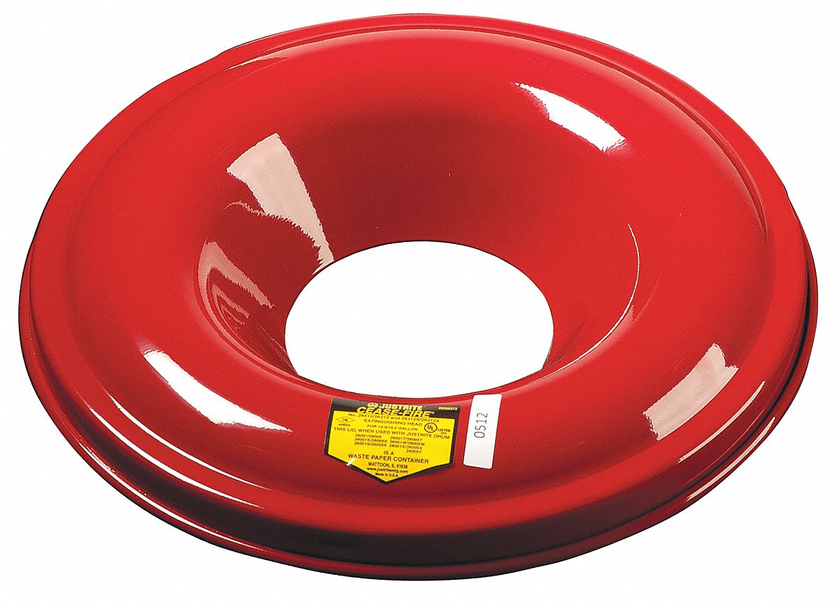 UTILITY DRUM TOP,CEASE-FIRE,RED,METAL