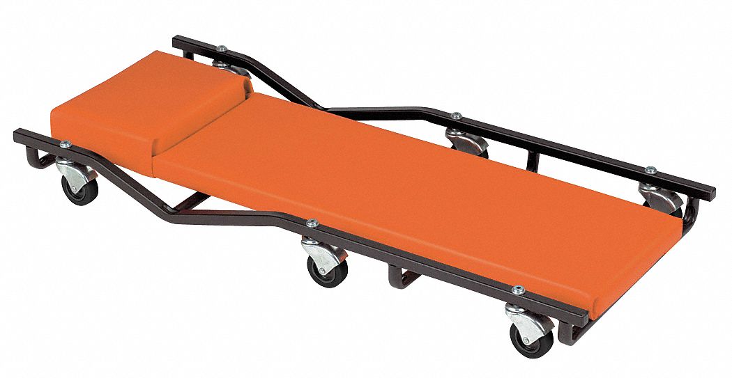 FLAME-RESISTANT CREEPER, STANDARD-DUTY, 570 LB MAX LOAD CAPACITY, 3¾ IN H RANGE, STEEL