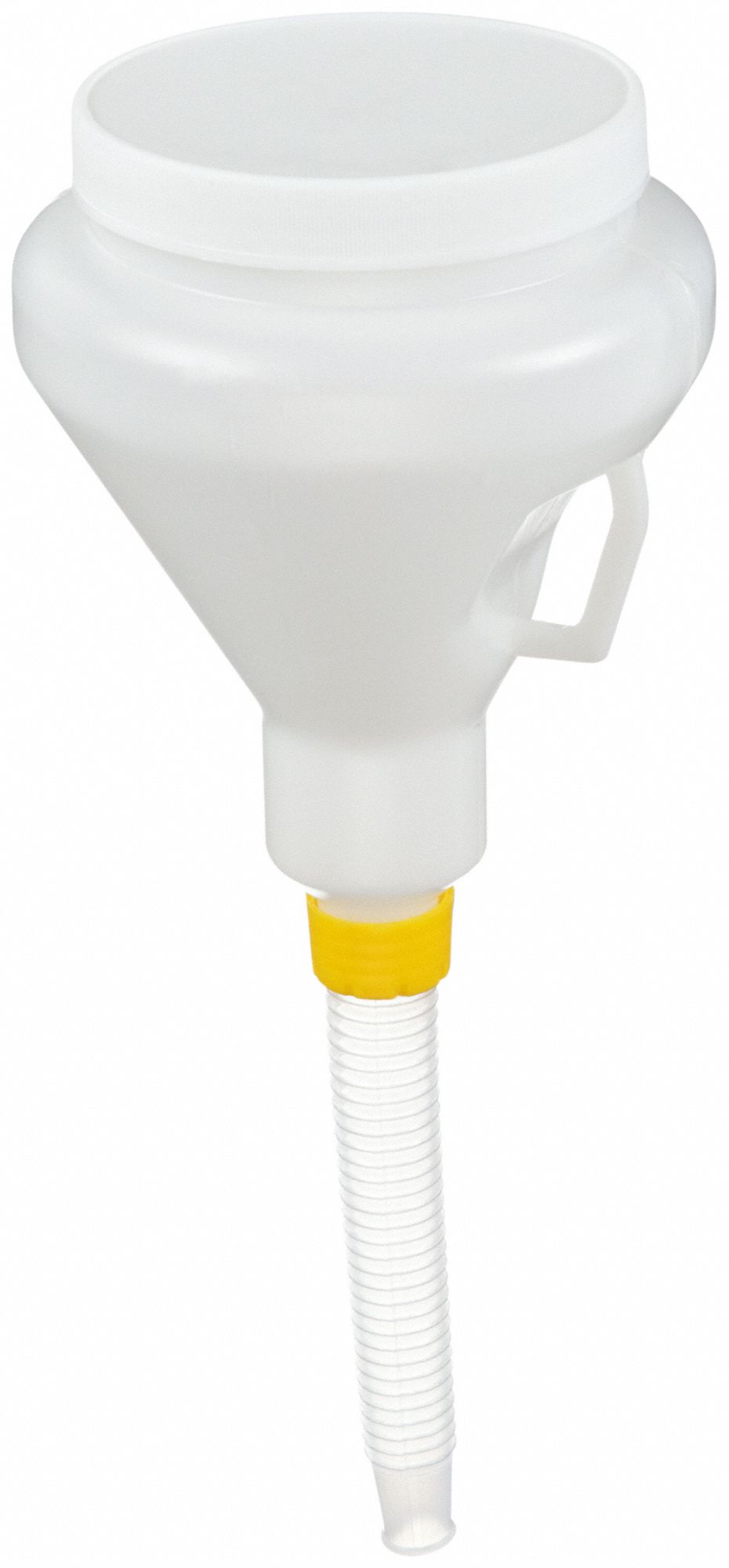 MEASURING SPOUT FUNNEL, POLYETHYLENE, 32 FL OZ FLUID CAPACITY, 4⅛ IN OVERALL DIAMETER, 7 IN SPOUT L