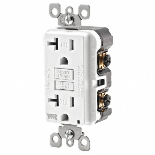 LEVITON GFCI Receptacle, 20A, 125VAC, 520R, White 14N911WR899W