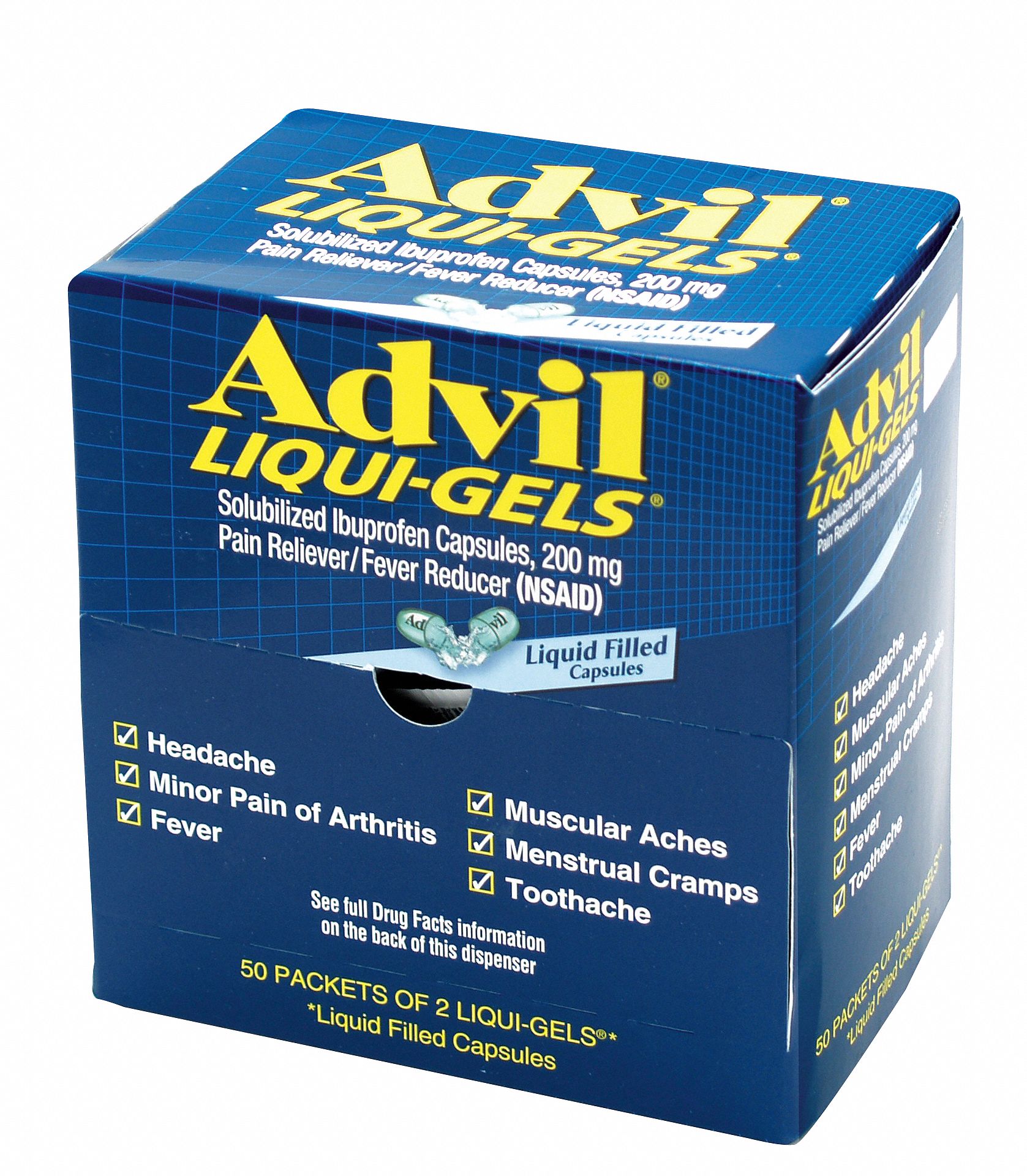 ADVIL, Ibuprofen, 200 mg, Advil Pain Relief - 14N920|016902 - Grainger