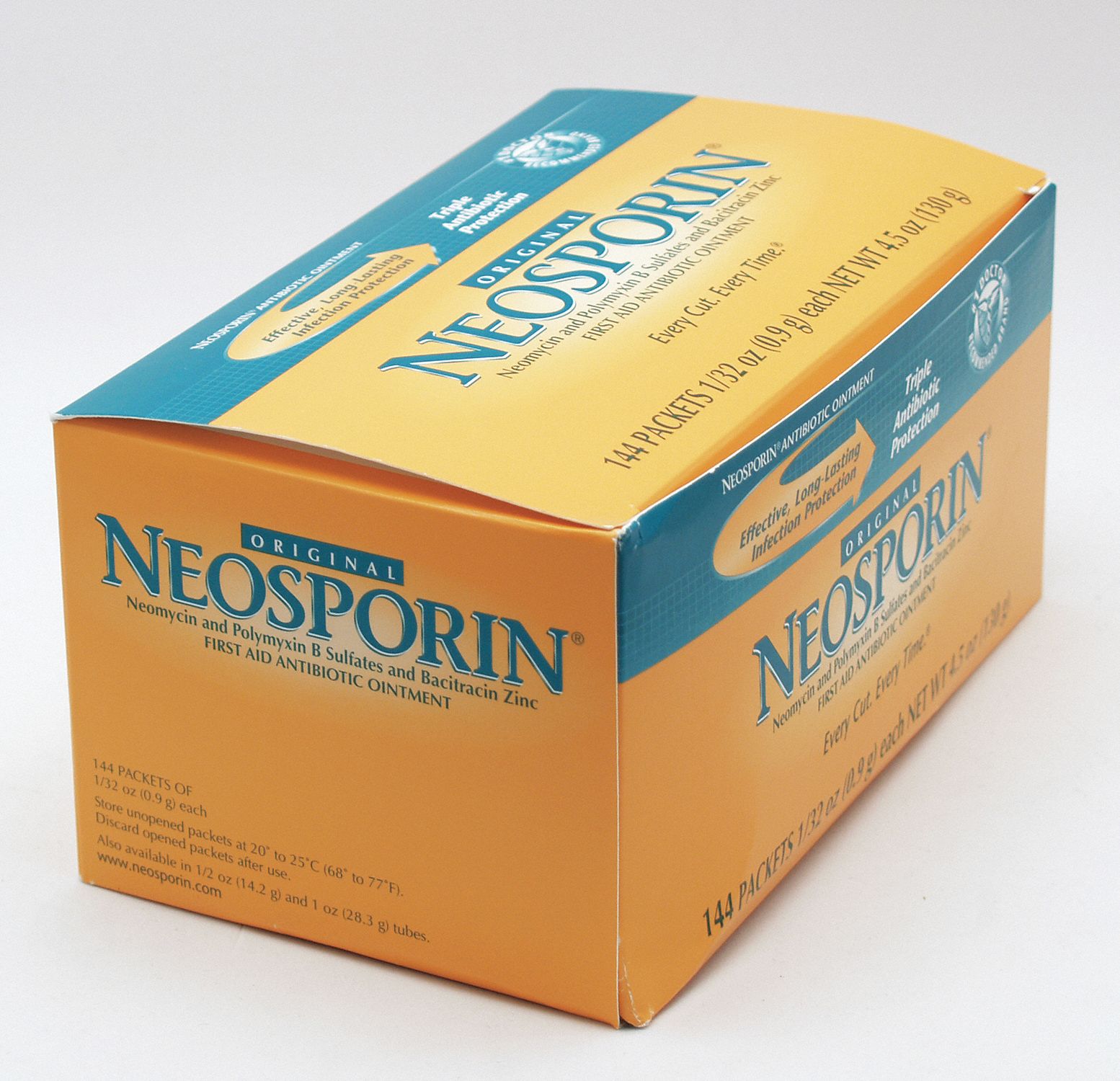 Triple Antibiotic: Ointment, Box/Wrapped Packets, Bacitracin/Neomycin/Polymyxin B, 144 PK