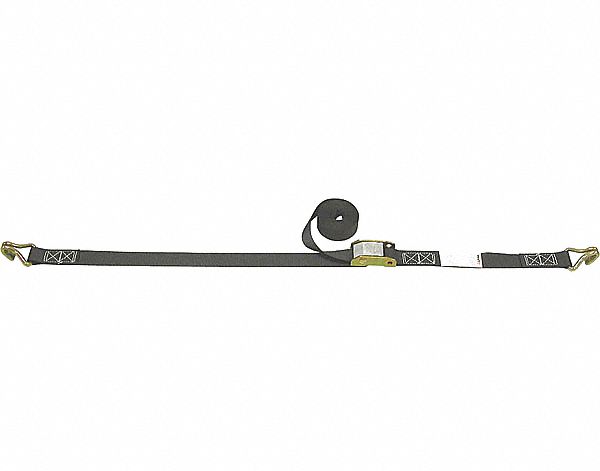 TIE DOWN STRAP, CAM BUCKLE, WIRE-HOOK, GEN PURPOSE, 1 IN W, 330 LB WLL, YELLOW, 15 FT L