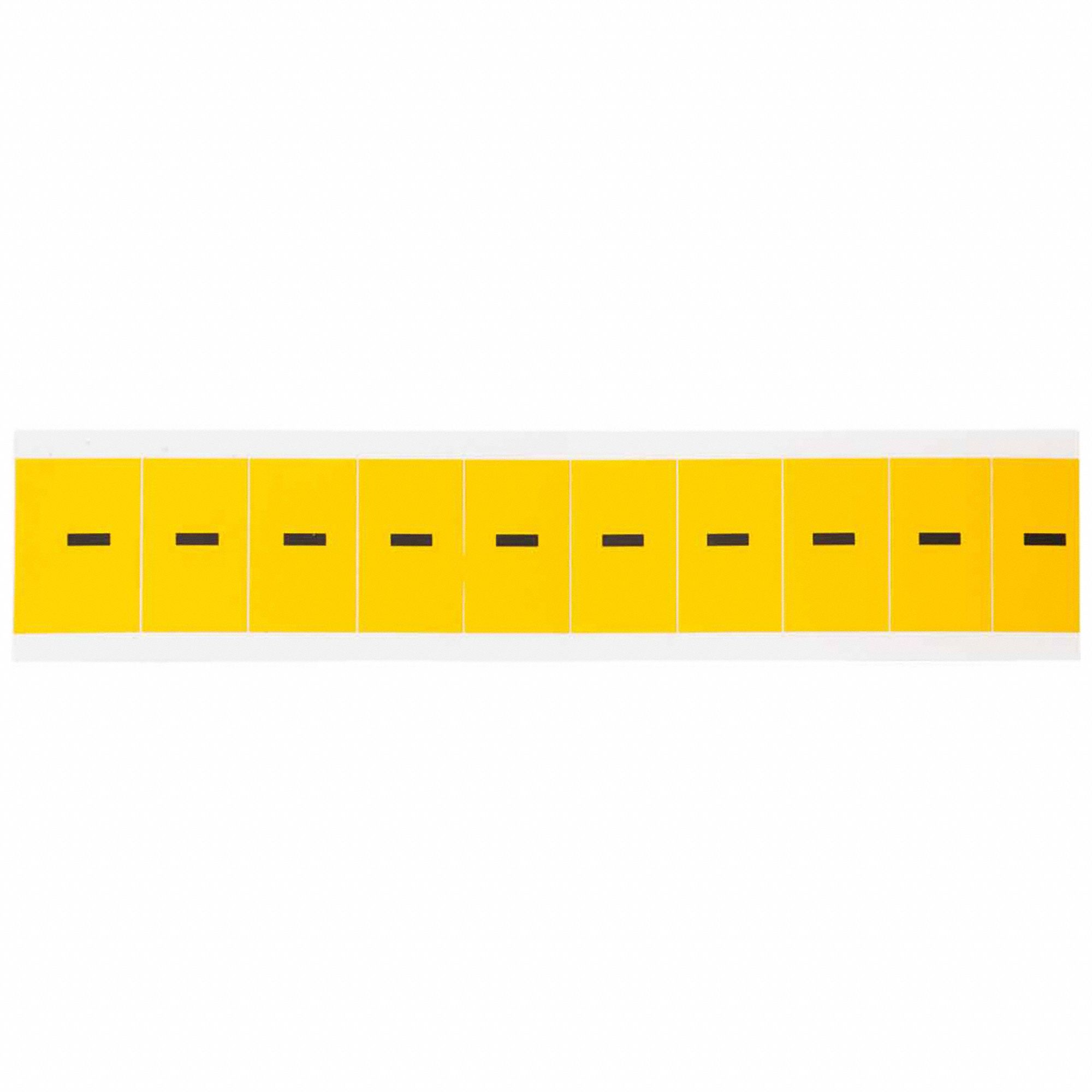 Punctuation Label: 1 in Character Ht, Indoor/Outdoor, Non-Reflective, Gothic, Black, Dash (-), 10 PK
