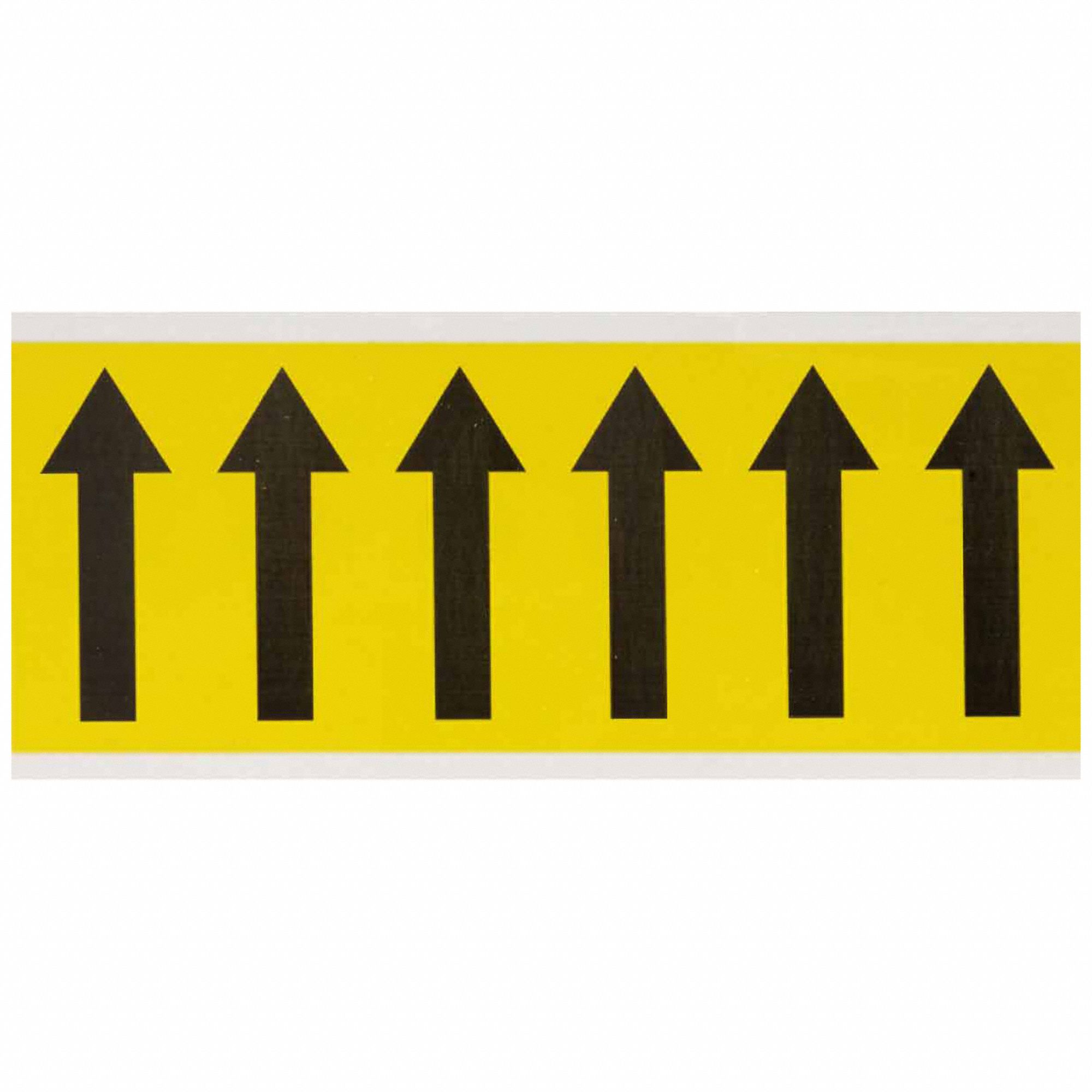 Symbol Label: 3 in Character Ht, Indoor Only, Non-Reflective, Gothic, Black, Arrow, Die Cut, Black