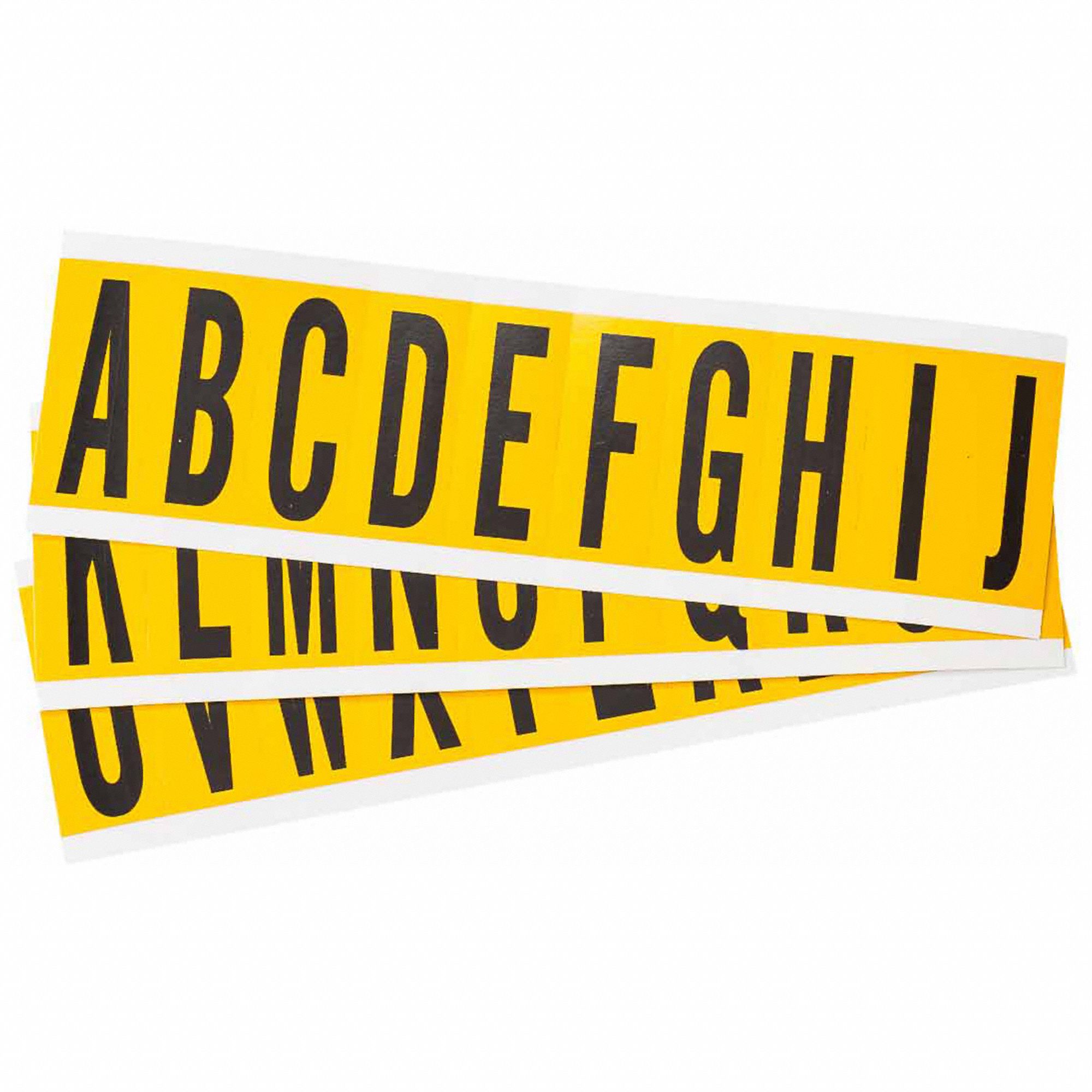 Letter Label Set: 1 15/16 in Character Ht, Indoor/Outdoor, Non-Reflective, Gothic, Black, 25 PK