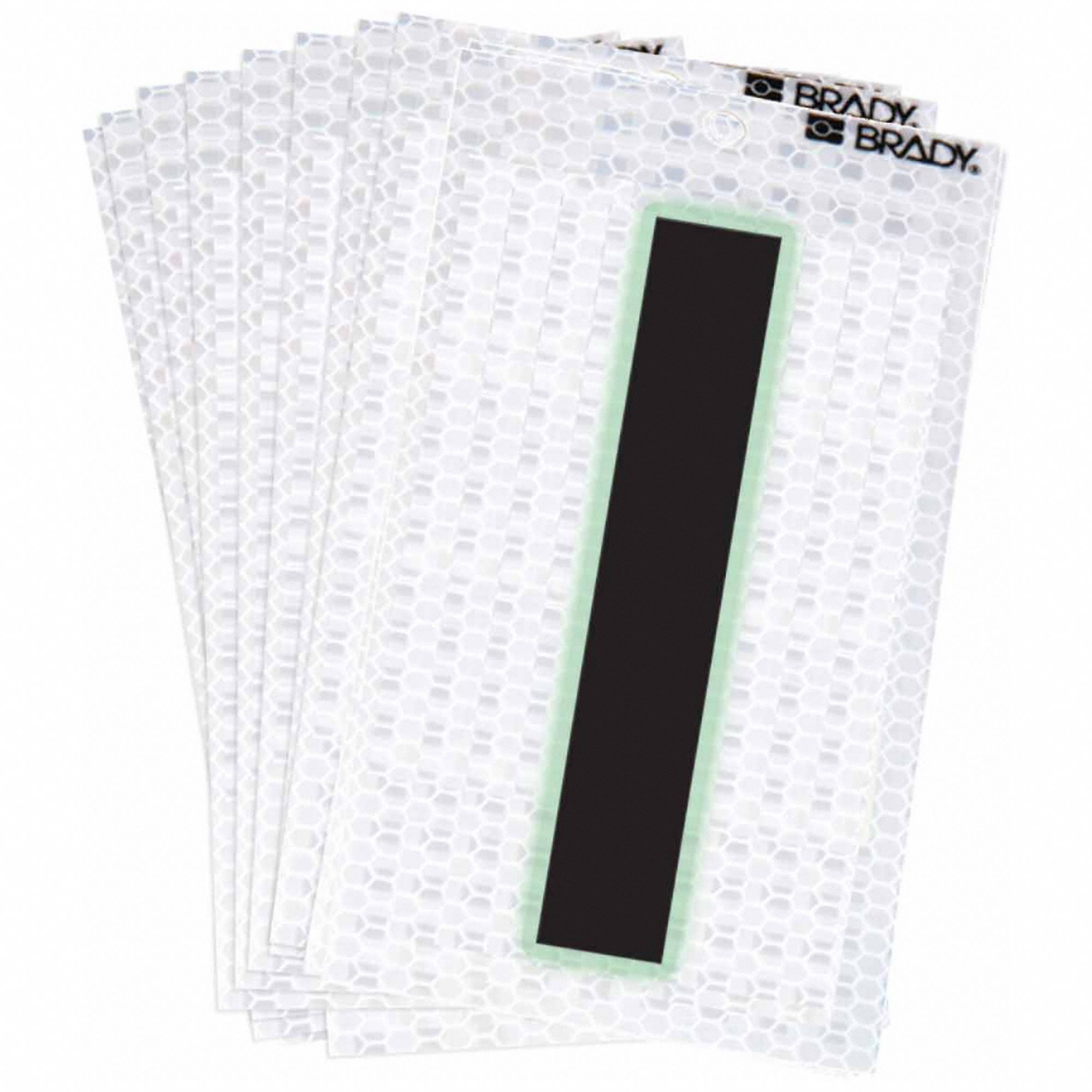 Letter Label: 2 in Character Ht, Indoor/Outdoor, High Intensity Prismatic Retroreflective, I, 10 PK