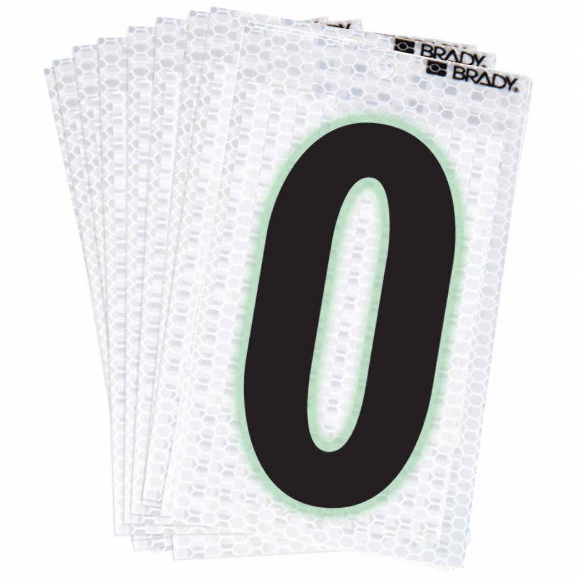Letter Label: 2 in Character Ht, Indoor/Outdoor, High Intensity Prismatic Retroreflective, O, 10 PK
