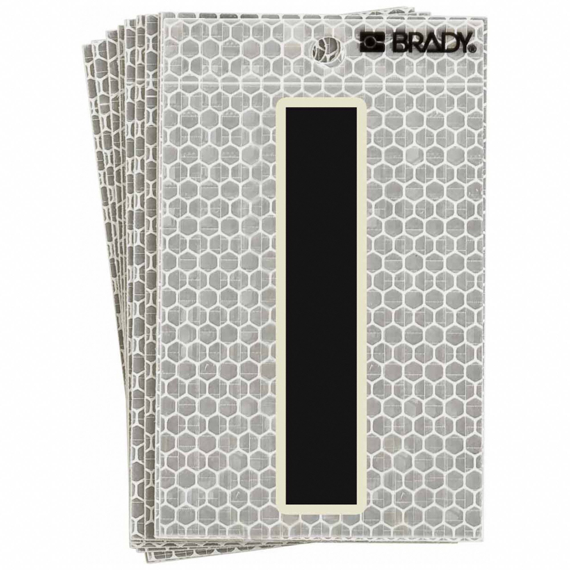 Letter Label: 3 in Character Ht, Indoor/Outdoor, High Intensity Prismatic Retroreflective, I, 10 PK