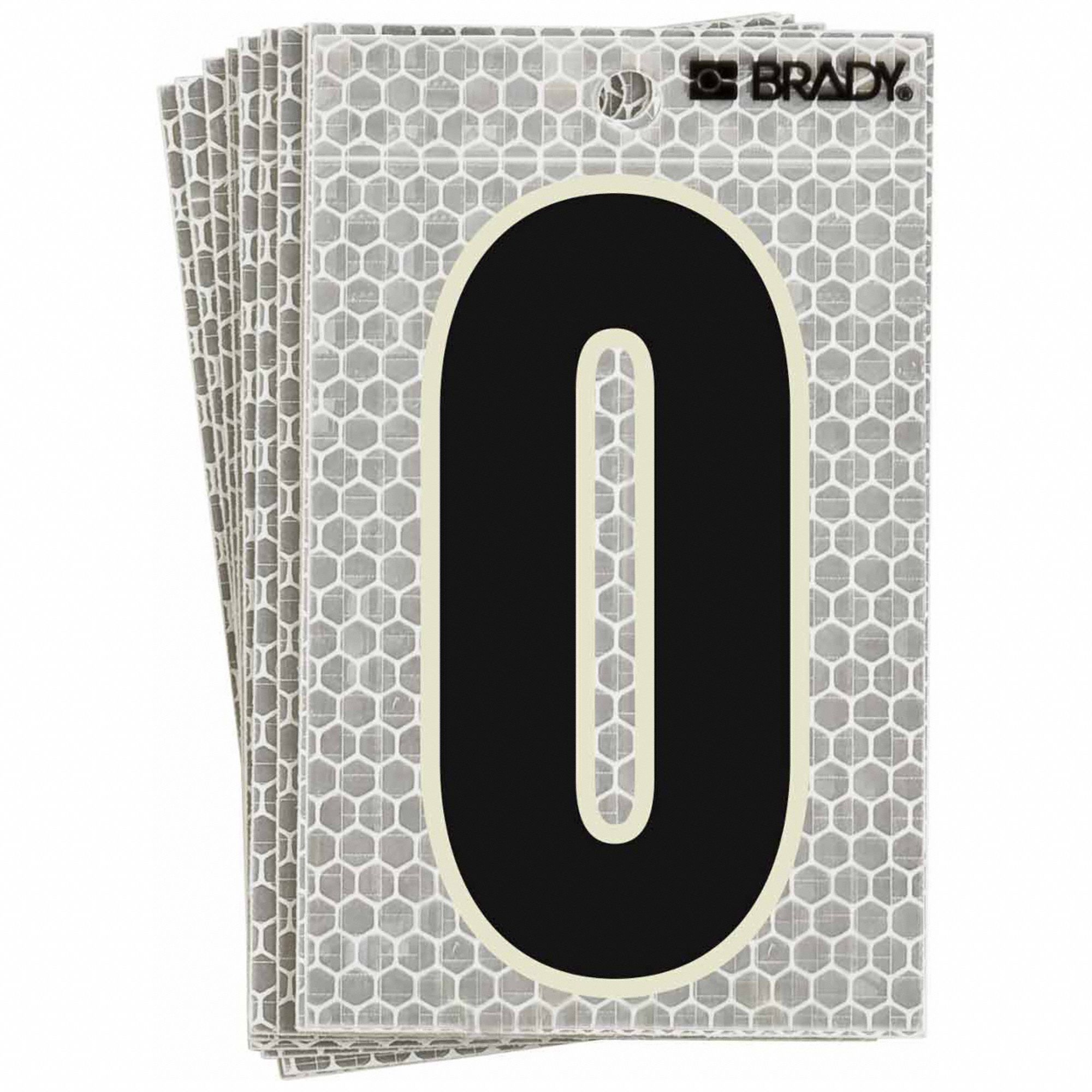 Letter Label: 3 in Character Ht, Indoor/Outdoor, High Intensity Prismatic Retroreflective, O, 10 PK