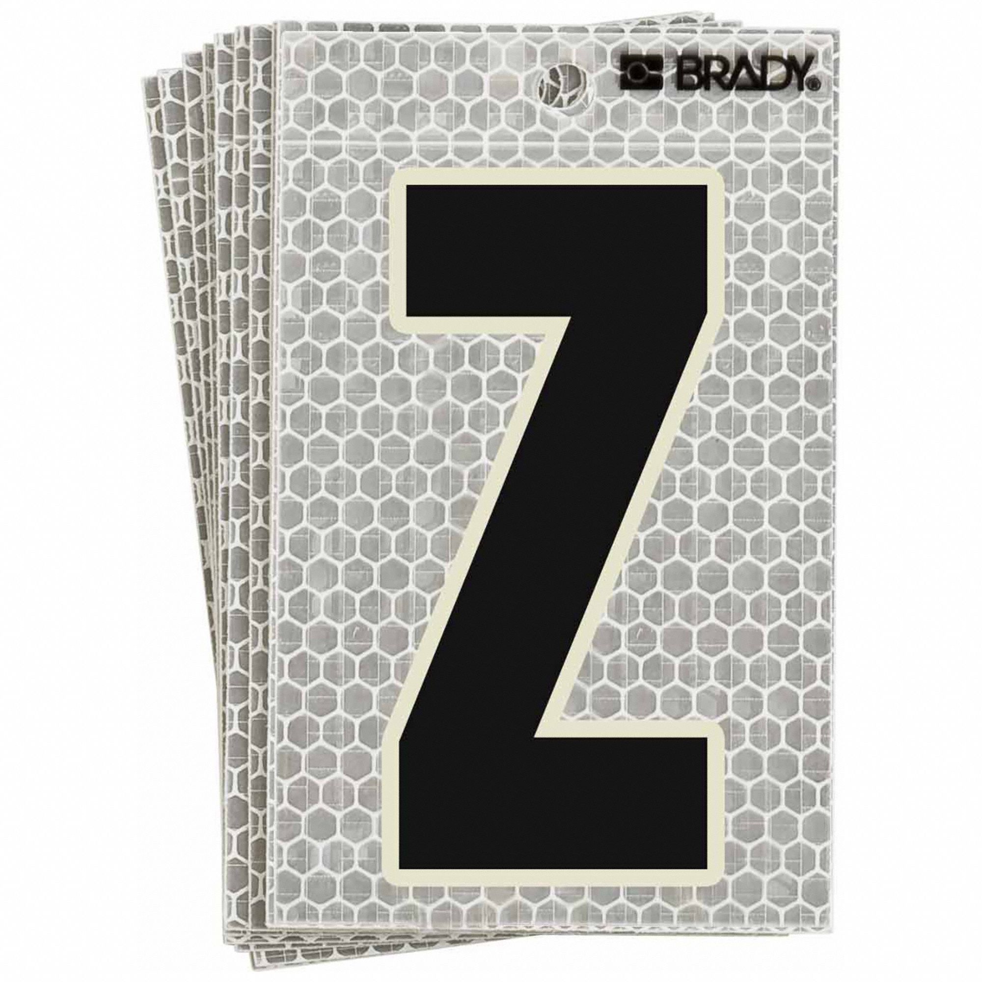Letter Label: 3 in Character Ht, Indoor/Outdoor, High Intensity Prismatic Retroreflective, Z, 10 PK