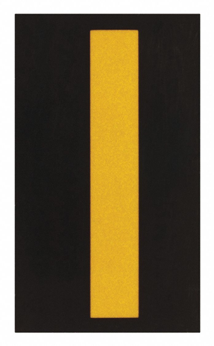 Letter Label: 1 1/2 in Character Ht, Indoor/Outdoor, Engineer-Grade Retroreflective, Yellow, 25 PK