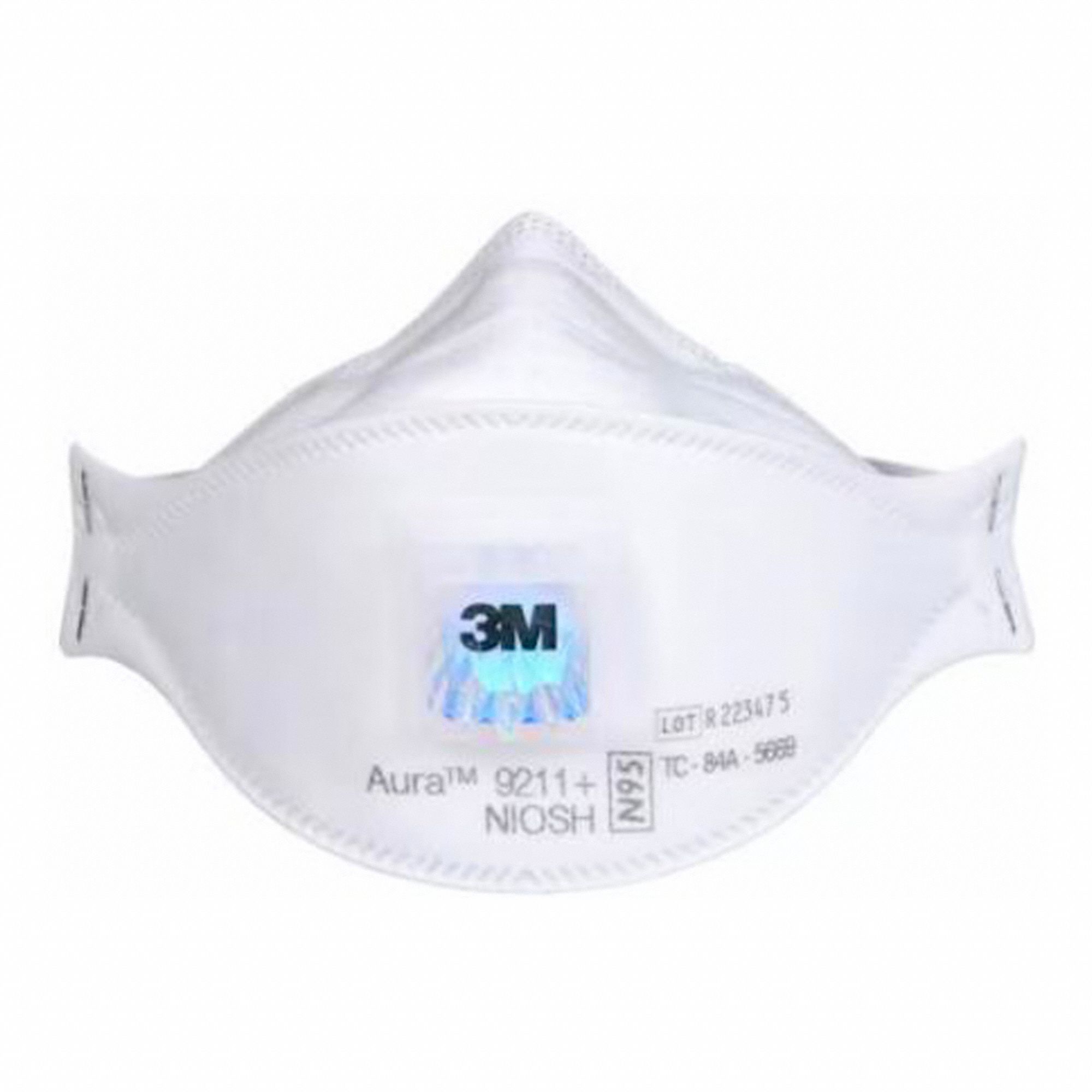 DISPOSABLE RESPIRATOR W/VALVE, M, PP/PUR/POLYISOPRENE/AL/STEEL, N95,FLAT-FOLD, 10/BOX