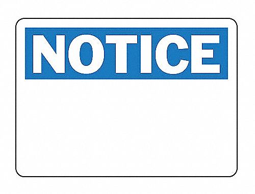 ACCUFORM SIGNS SAFETY SIGN NOTICE BLANK PLASTIC - 25599 - ACFMRBH834VP ...