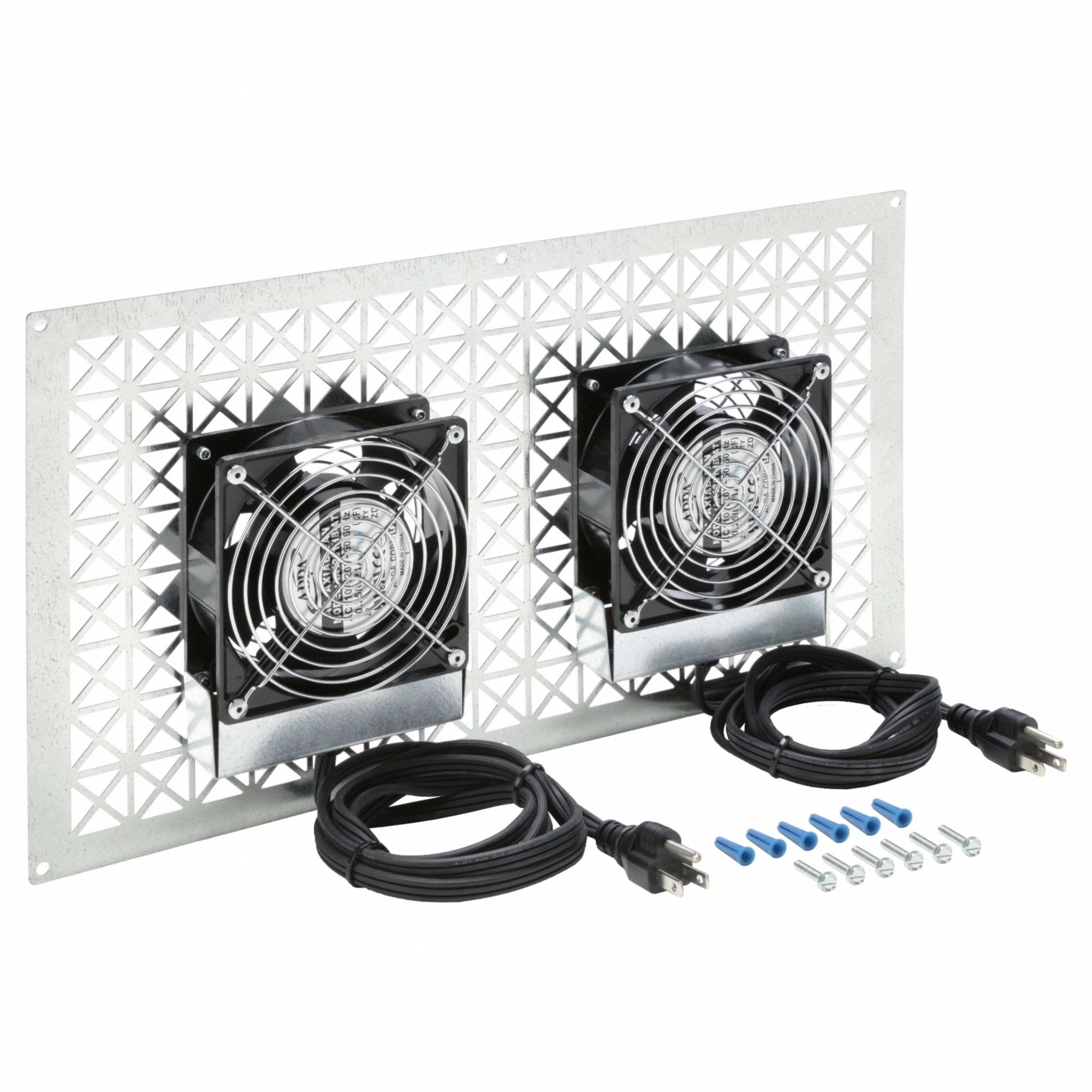 Crawl Space Fan: Supply, 220 cfm Max Airflow, 2 Fans, 40 W, 6 ft Cord, For 8 in x 16 in Cutout HxW