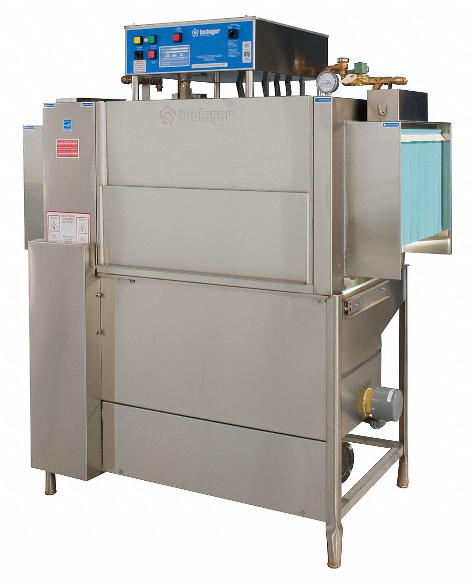 Commercial Conveyor Dishwasher: L-R, 3 Phase, 208 V, 233 Racks per Hour