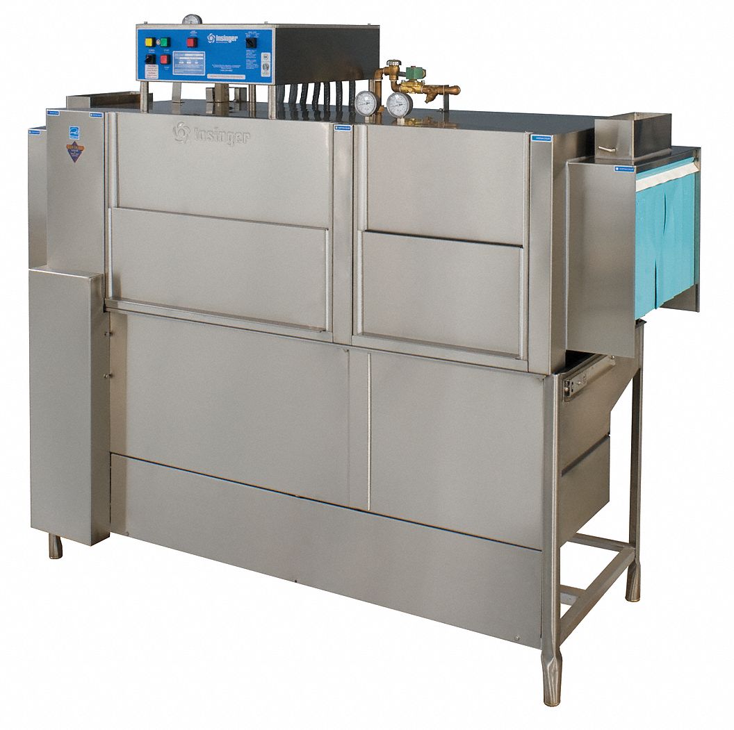 Commercial Conveyor Dishwasher: L-R, 3 Phase, 208 V, 233 Racks per Hour