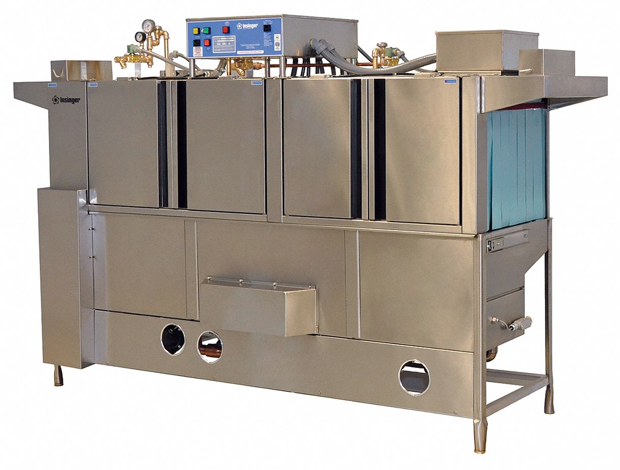 Commercial Conveyor Dishwasher: R-L, 3 Phase, 208 V, 277 Racks per Hour