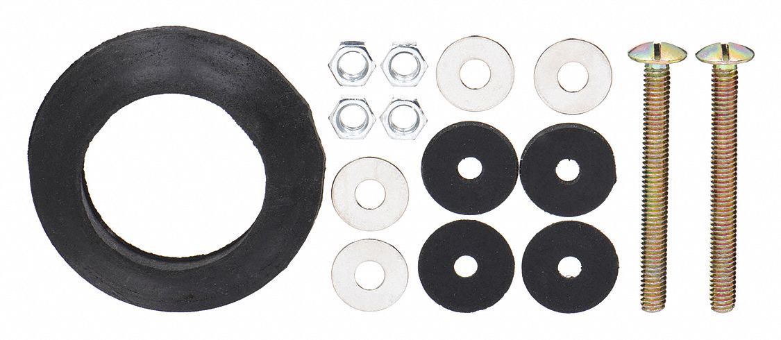 Tank to Bowl Kit: Universal, Brass/Rubber