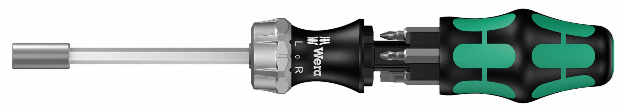 MULTI-BIT SCREWDRIVER, PHILLIPS/SLOTTED/SQUARE TIP, #1/1 MM/#2 TIP SIZE, 7 TIPS, MAGNETIC