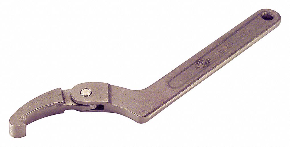 ADJUSTABLE HOOK SPANNER WRENCH,8 IN