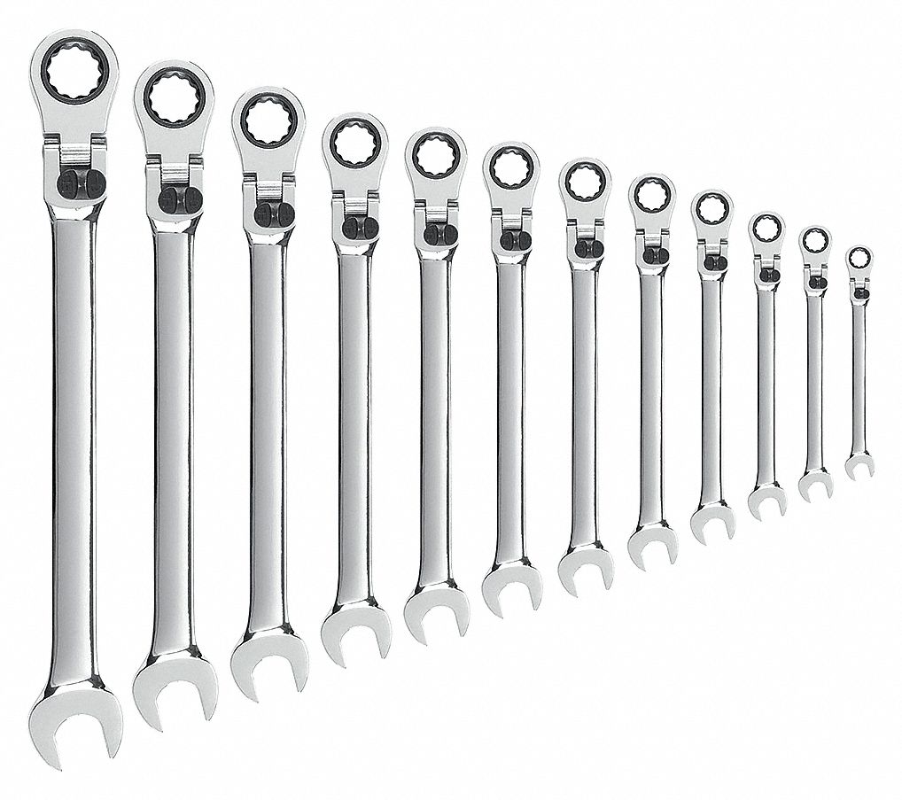 COMBINATION RATCHETINGWRENCH, 12 PIECE, METRIC