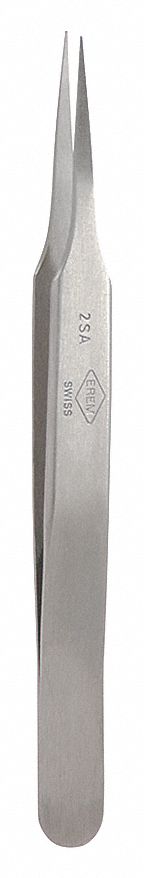 TWEEZERS, STAINLESS STEEL, POINT, STRAIGHT TIP, 0.48 MM TIP THICK
