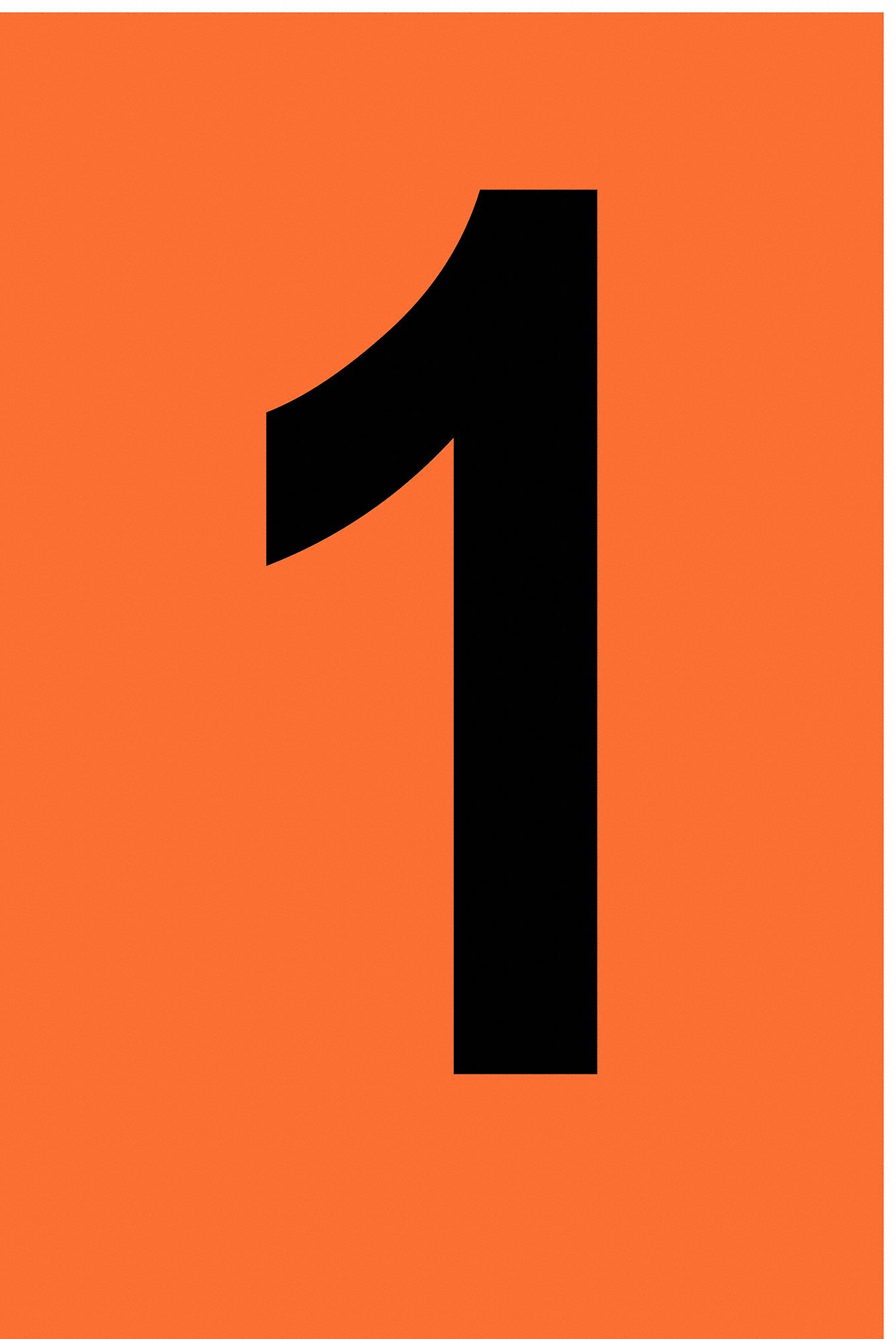 BRADY Number Label, 1, Black On Orange, 1 in Character Height, 25 PK