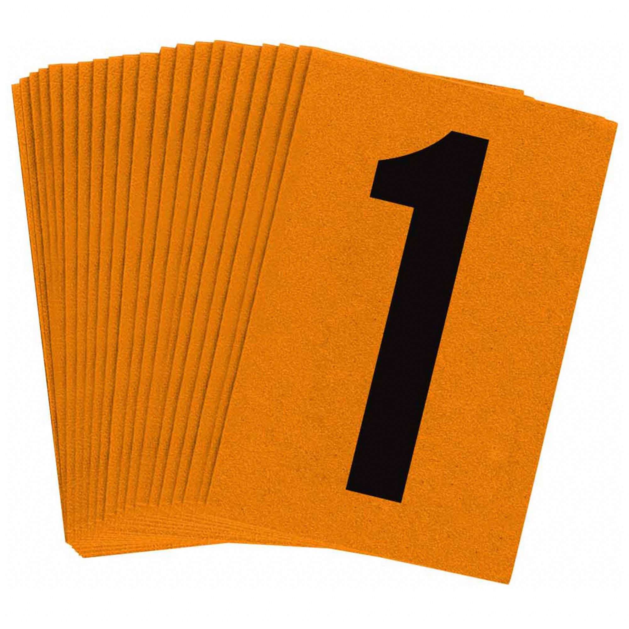 Number Label: 1 in Character Ht, Indoor/Outdoor, Engineer-Grade Retroreflective, Black, 1, 25 PK