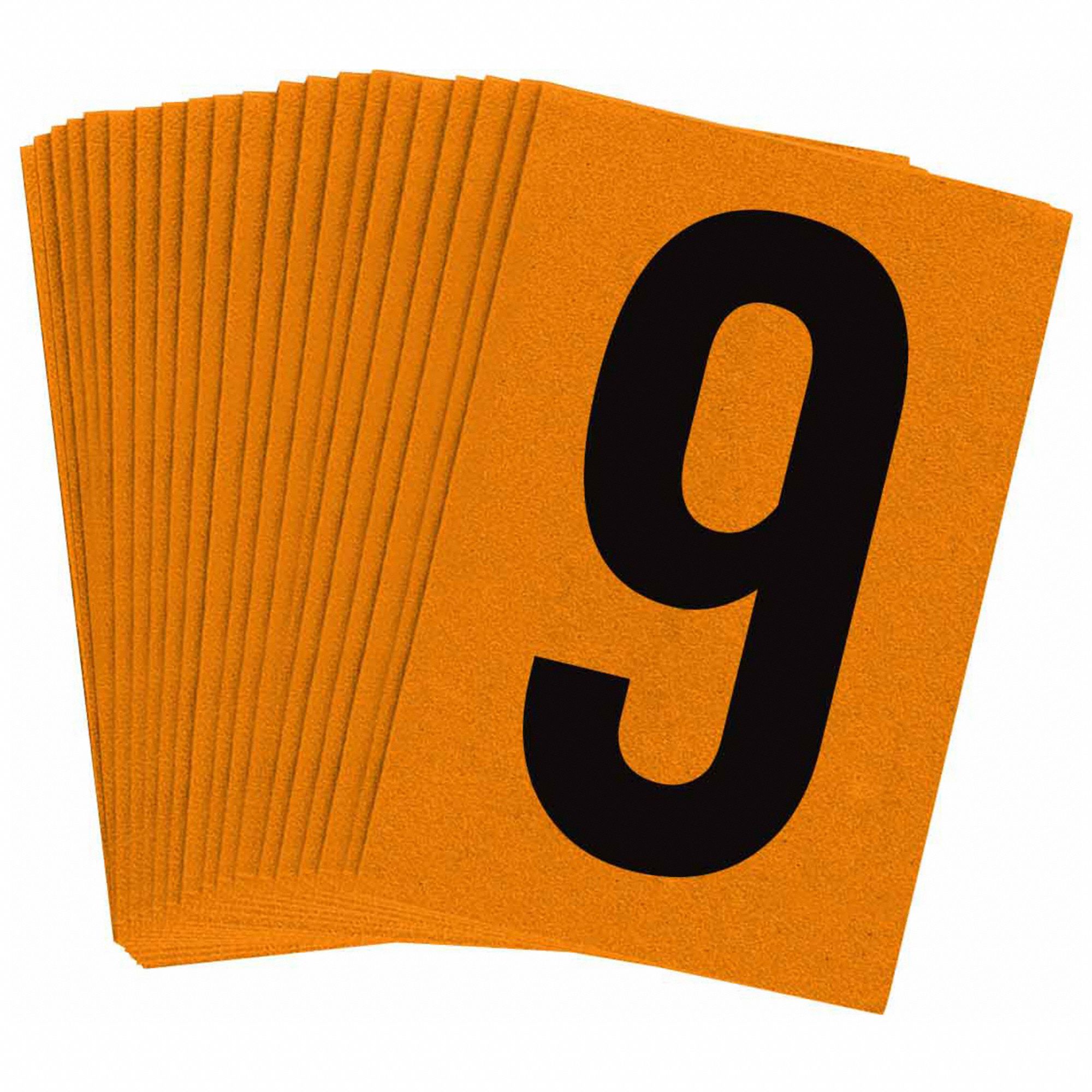 Number Label: 1 in Character Ht, Indoor/Outdoor, Engineer-Grade Retroreflective, Black, Black, 25 PK