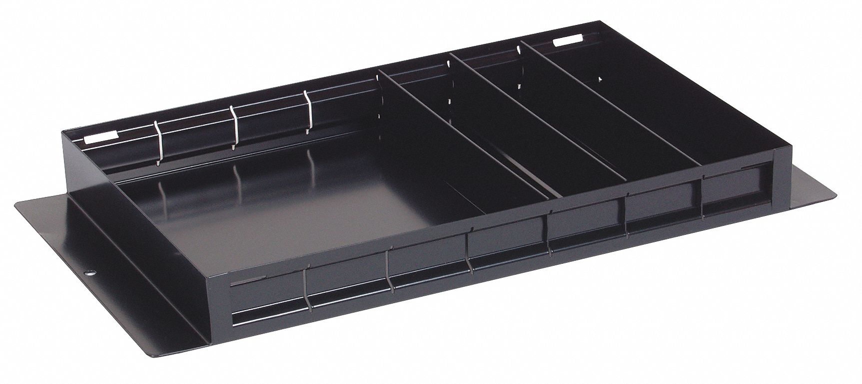 TOTE TRAY,26-1/2 IN. L,STEEL,BLACK