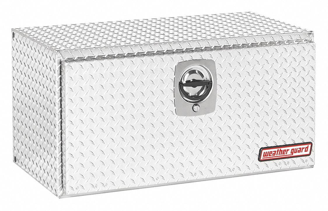 WEATHER GUARD Aluminum Diamond Plate Underbody Truck Box, Silver, Single, 6.5 cu. ft.   Truck Boxes   14V928|636 0 02