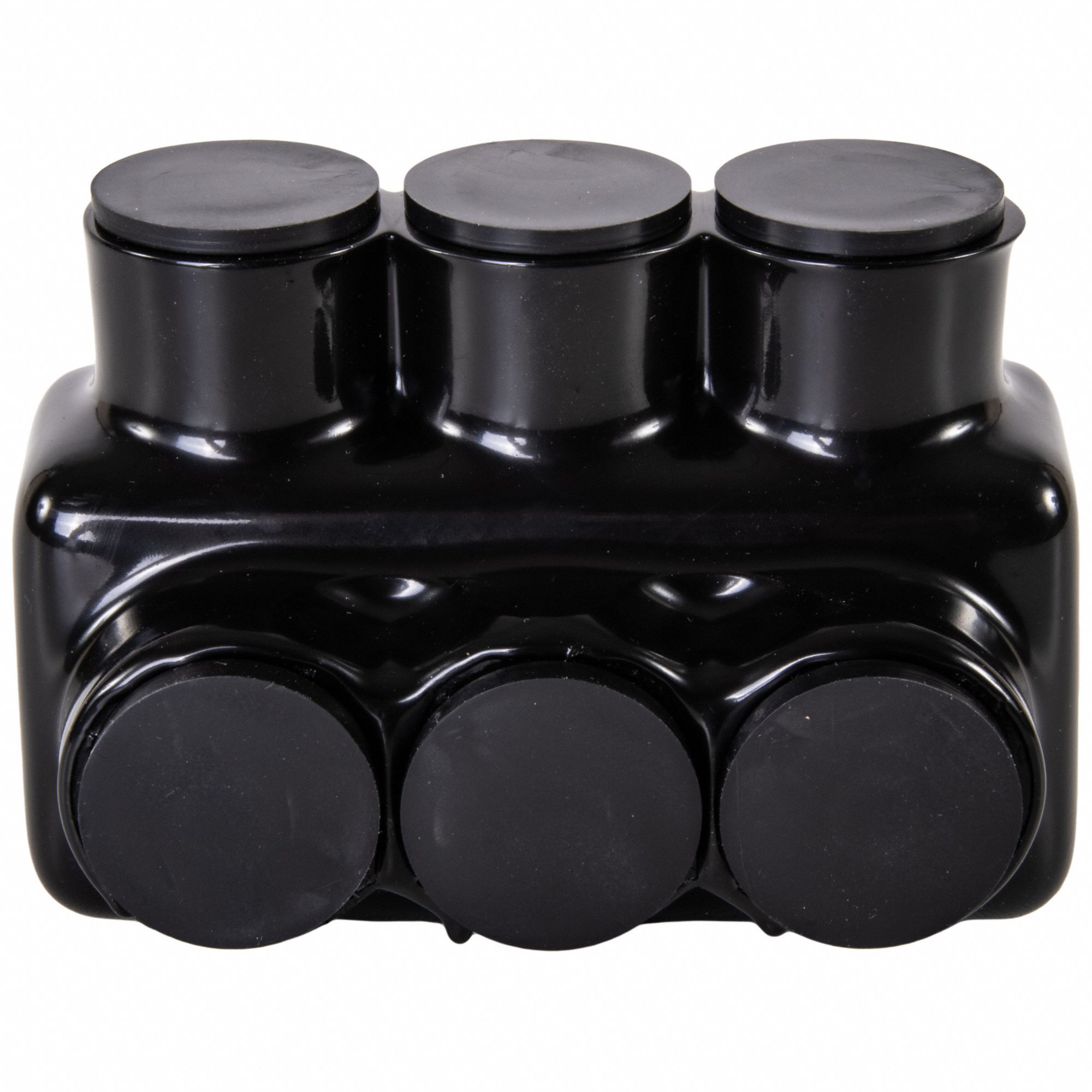 POLARIS Insulated Multitap Connector Black, 3 Ports, 4 AWG 500 kcmil