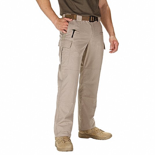 5.11 TACTICAL Stryke Pants: 38 in, Khaki, 38 in Fits Waist Size, 30 in  Inseam, Flex-Tac(TM) Fabric