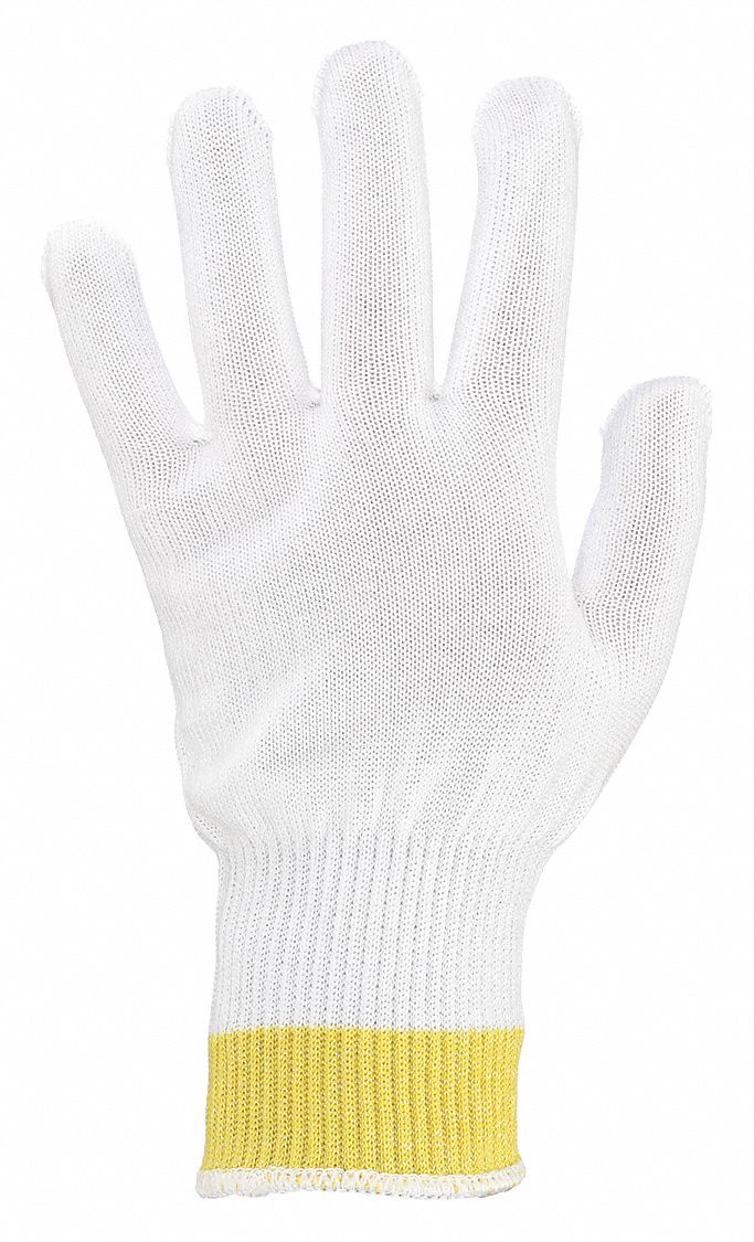 Cut Resistant Glove, White, Reversible, L