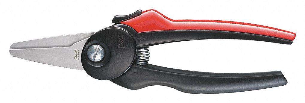 METAL CUTTING SNIP, STRAIGHT, 5 3/4 IN OVERALL L, 1 1/4 IN CUTTING L, STEEL, PLASTIC