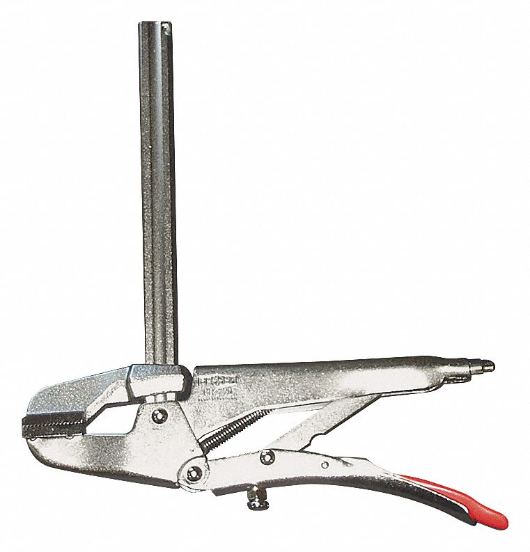 SLIDING ARM LOCKING CLAMP, FIXED, 8 IN MAX JAW OPENING, 2½ IN THROAT D, LEVER, 1 CLAMPS