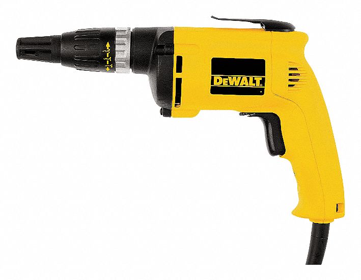 DEWALT DRYWALL SCREWGUN CORDED 5300 RPM 60 IN LB 120V 6A 12 IN L PISTOL GRIP 1002765 BLDDW255 DW255 Grainger Canada