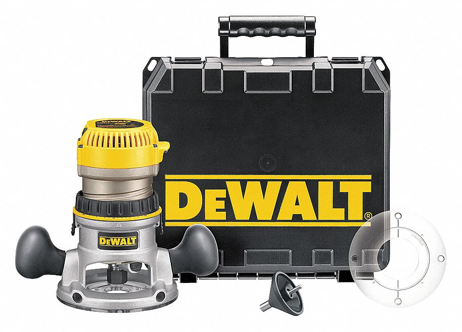 DEWALT ROUTER KIT, CORDED, 120V/12A, 2¼ HP, MID-SIZE, FIXED, 8000 TO 24000  RPM, 6-SPEED, BASE Corded Routers  Laminate Trimmers BLDDW618K  DW618K Grainger, Canada