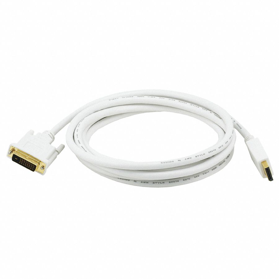 CPU CORD, DISPLAYPORT/DVI,10FT,WHIT