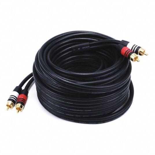 Monoprice 6ft 3.5mm Stereo Plug/2 RCA Plug Cable, Black 