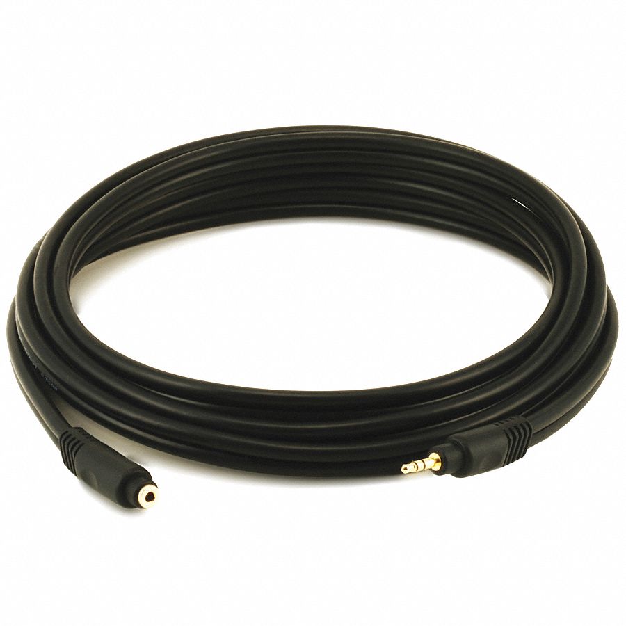 14X109 - A/V Cable 3.5mm M/F Ext Cble Blk 10ft