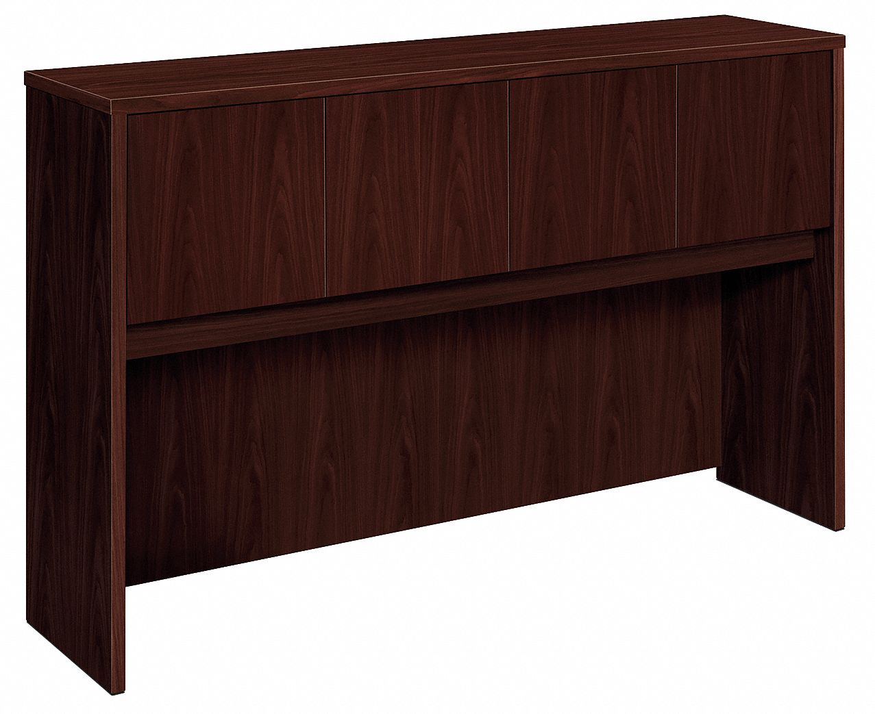 Basyx By Hon Desk Stack On Hutch With Doors Mahogany 14y323