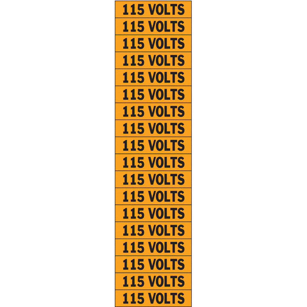 BRADY 44302 Voltage Card,18 Marker,115 Volts 