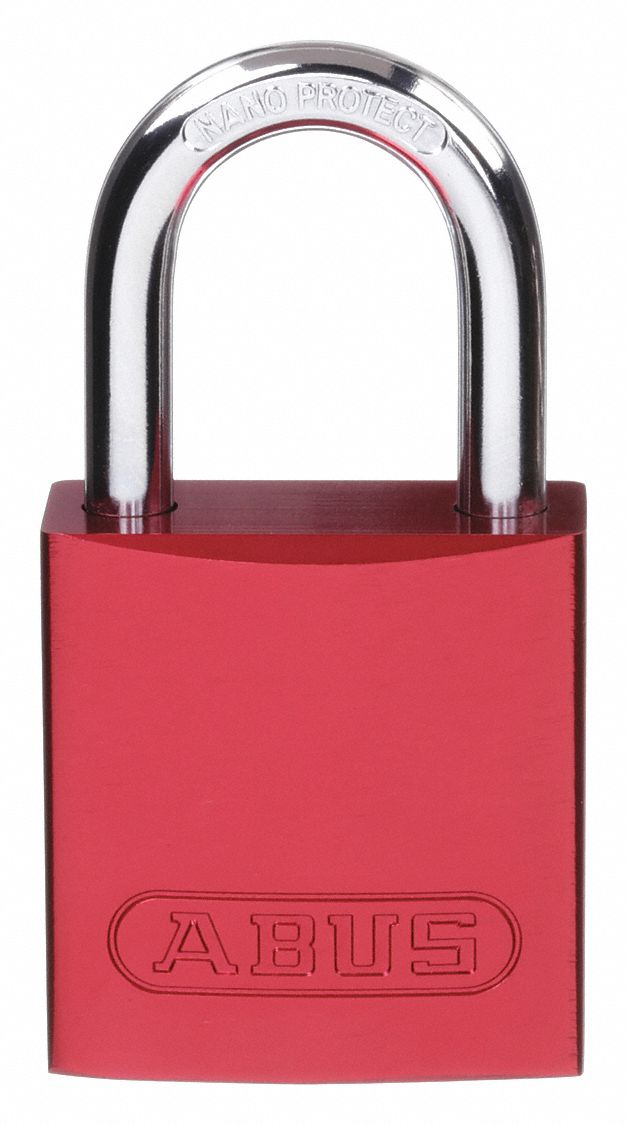 Lockout Padlock, KA, Red, 1-1/2"H, PK12