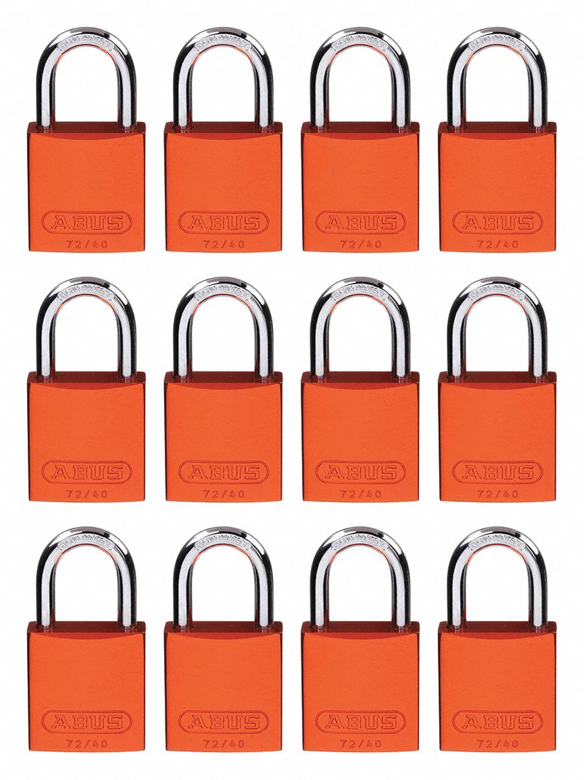 Lockout Padlock, KA, Orange, 1-1/2"H, PK12