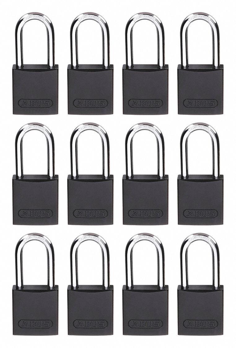 Lockout Padlock, KA, Black, 1-1/2"H, PK12